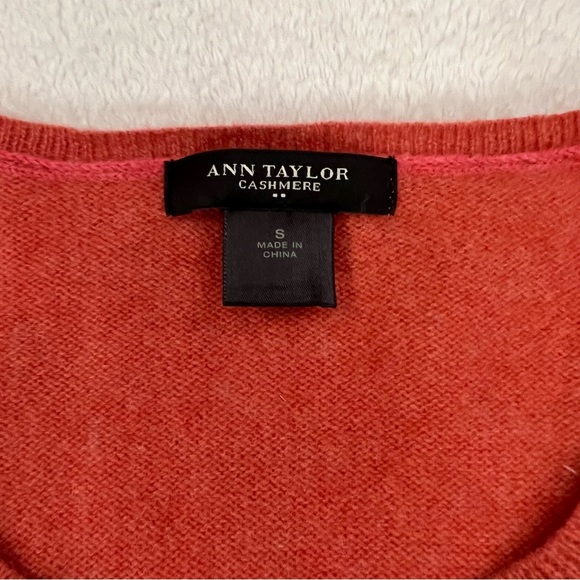 ANN TAYLOR CASHMERE Brick Orange Sweater w 3/4 Sleeves - Picture 4 of 5